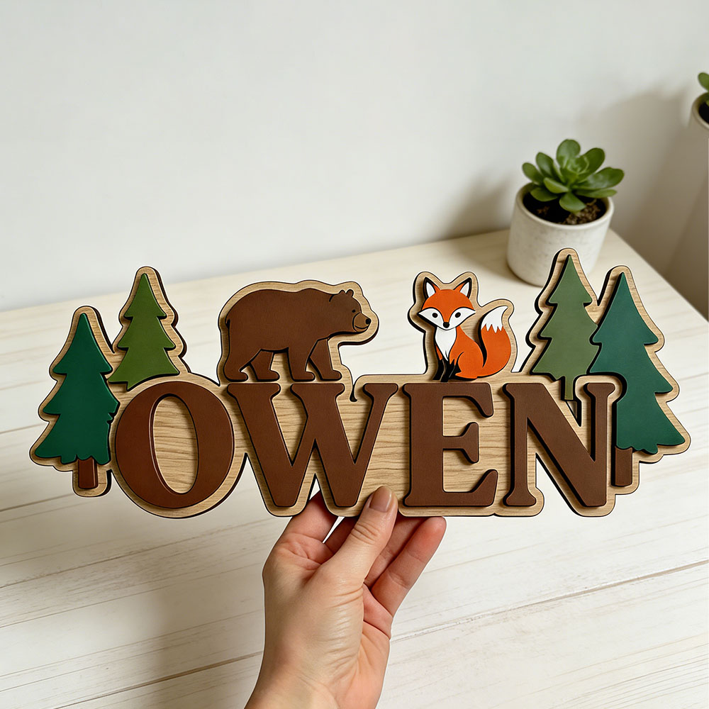 Custom Woodland Forest Bear Fo - Baby Nursery Jungle Theme recension och pris