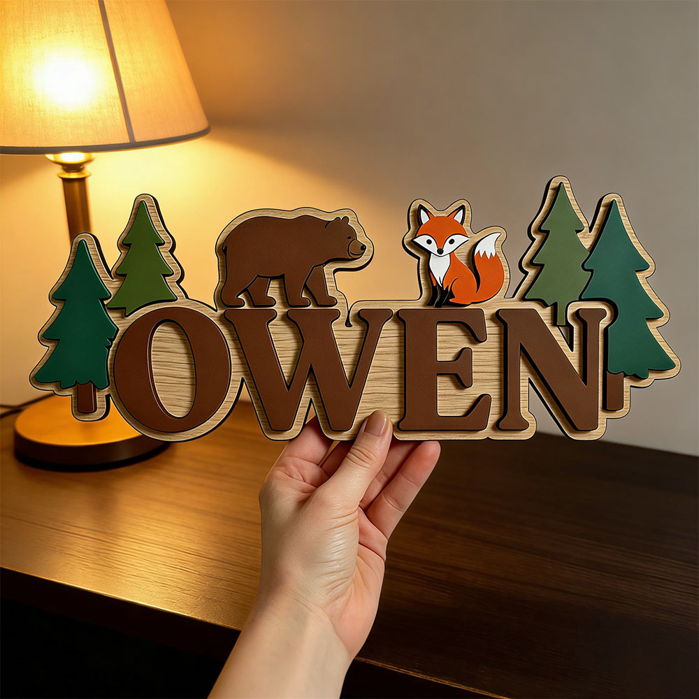 Custom Woodland Forest Bear Fo - Baby Nursery Jungle Theme recension och pris
