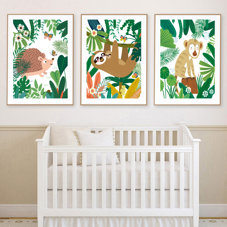 Jungle Safari Nursery Wall Art - Baby Nursery Colors recension och pris