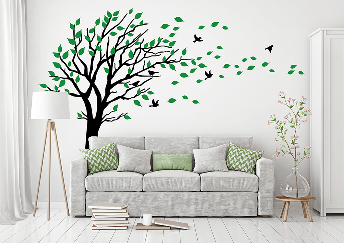 Large Two Colors Tree Leaves W - Baby Nursery Colors recension och pris