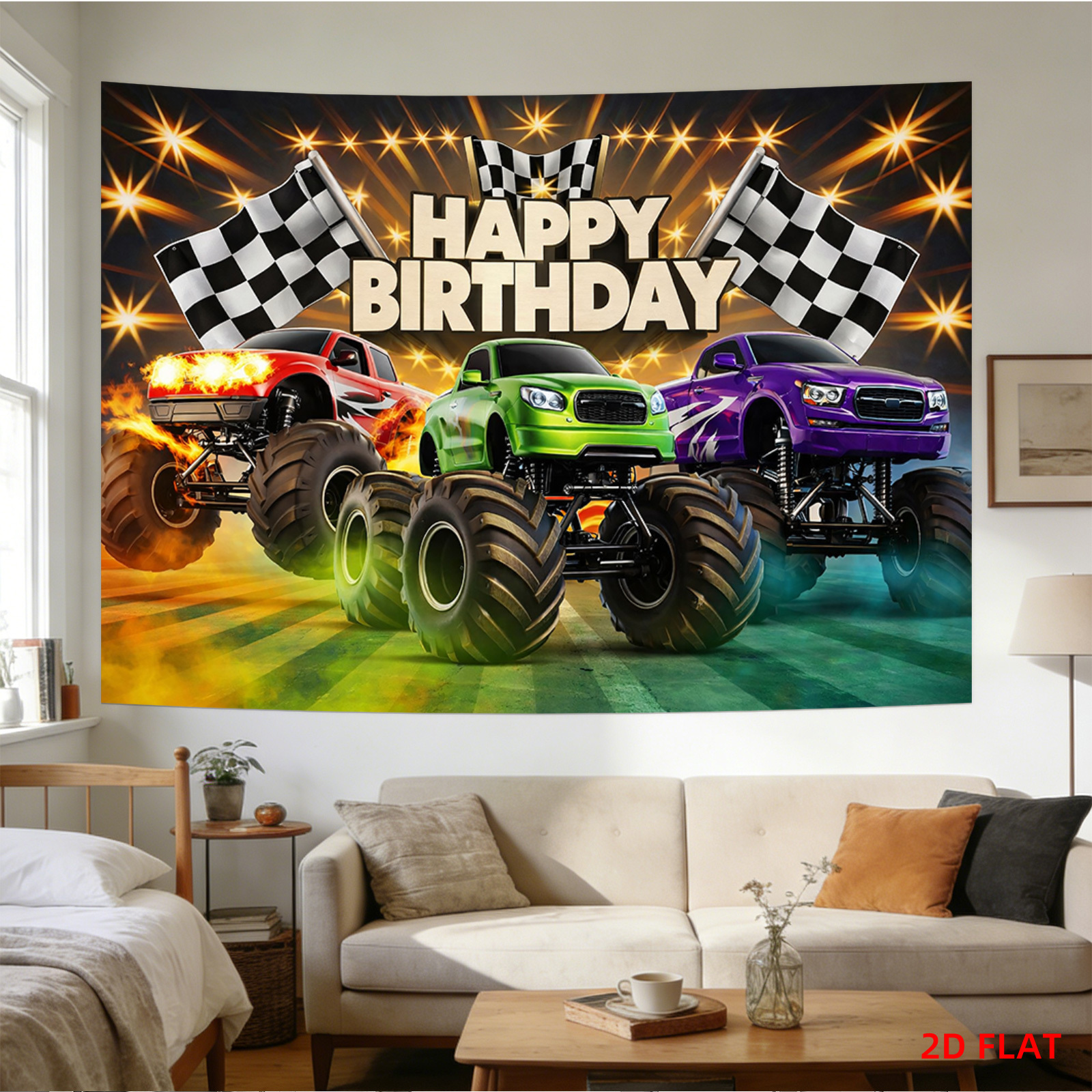 Happy Birthday Car Tapestry Wa - Baby Nursery Hanging Decor recension och pris