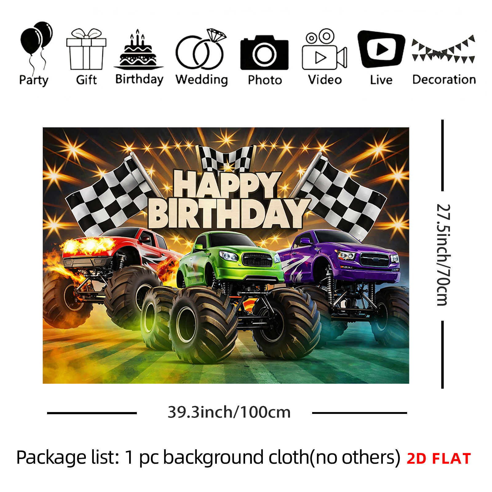 Happy Birthday Car Tapestry Wa - Baby Nursery Hanging Decor recension och pris