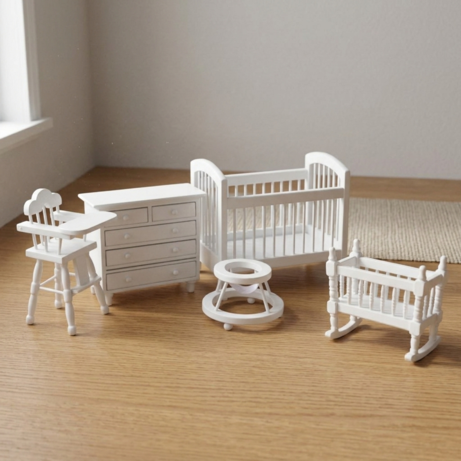 5 Pieces Dollhouse Nursery Set - Baby Nursery Furniture Sets recension och pris