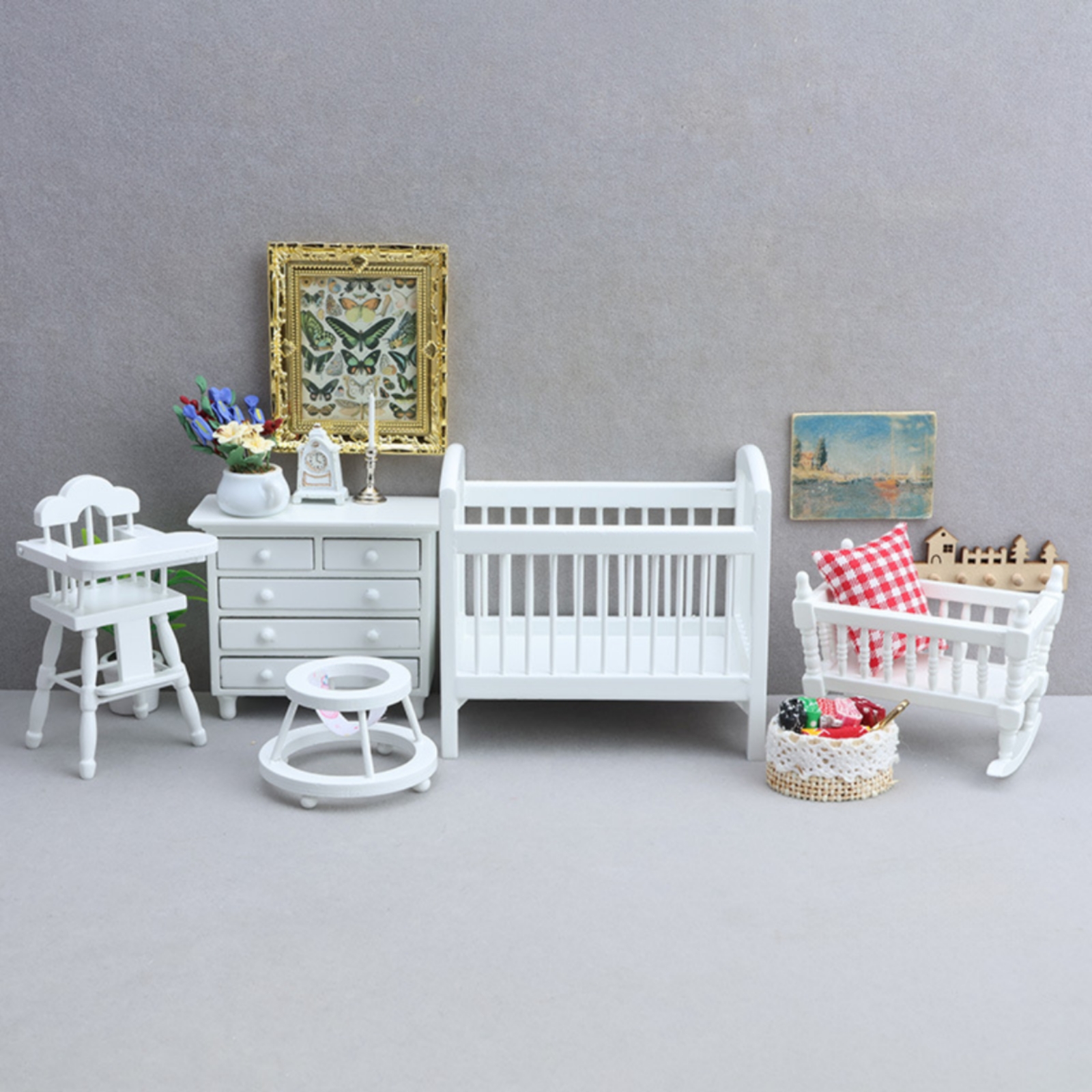 5 Pieces Dollhouse Nursery Set - Baby Nursery Furniture Sets recension och pris