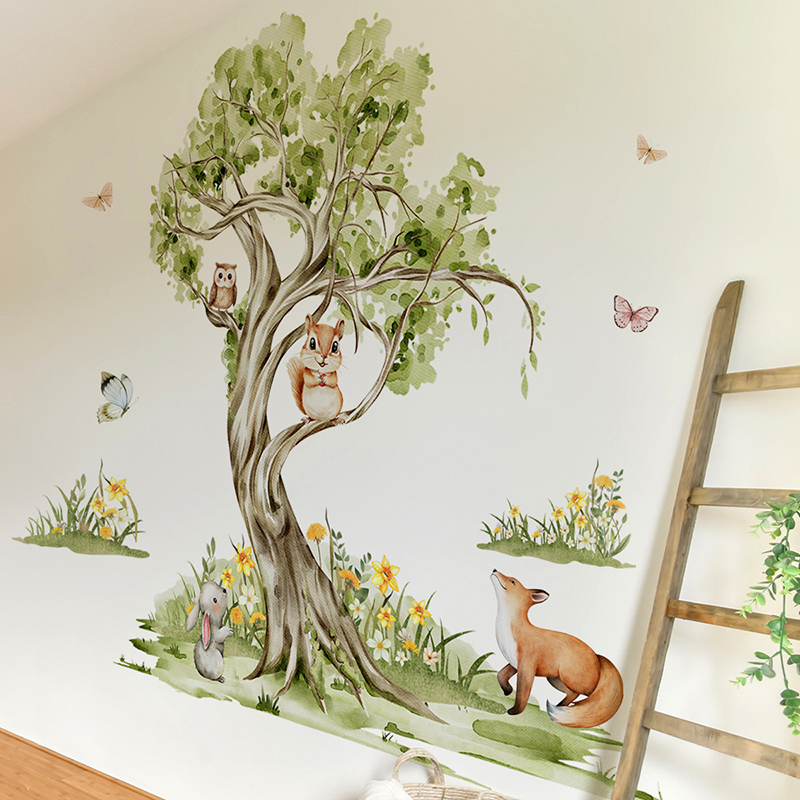 Watercolor Forest Large Tree A - Baby Nursery Tree recension och pris