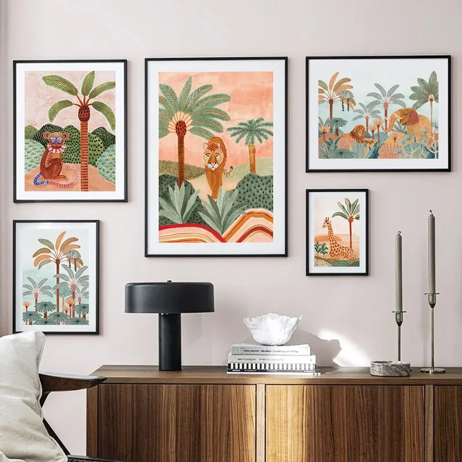 Boho Jungle Animals Tiger Monk - Baby Nursery Tree recension och pris