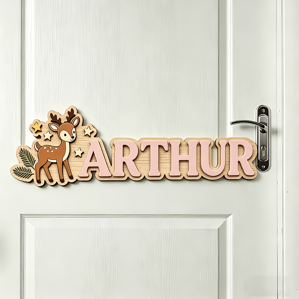 Custom Deer & Star Wooden Name - Baby Nursery Usa recension och pris