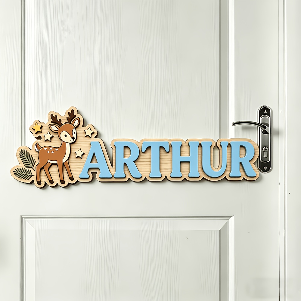 Custom Deer & Star Wooden Name - Baby Nursery Usa recension och pris