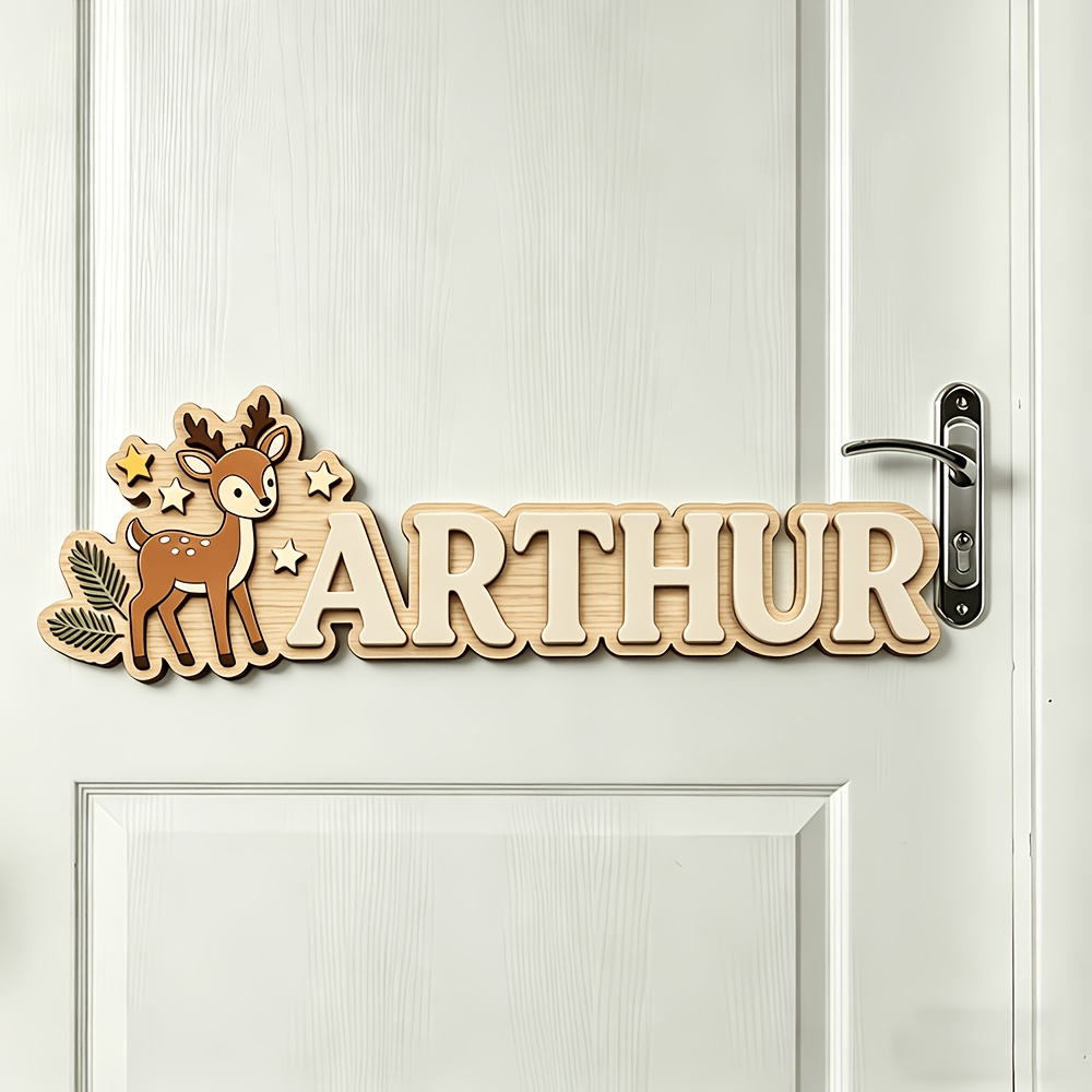 Custom Deer & Star Wooden Name - Baby Nursery Usa recension och pris