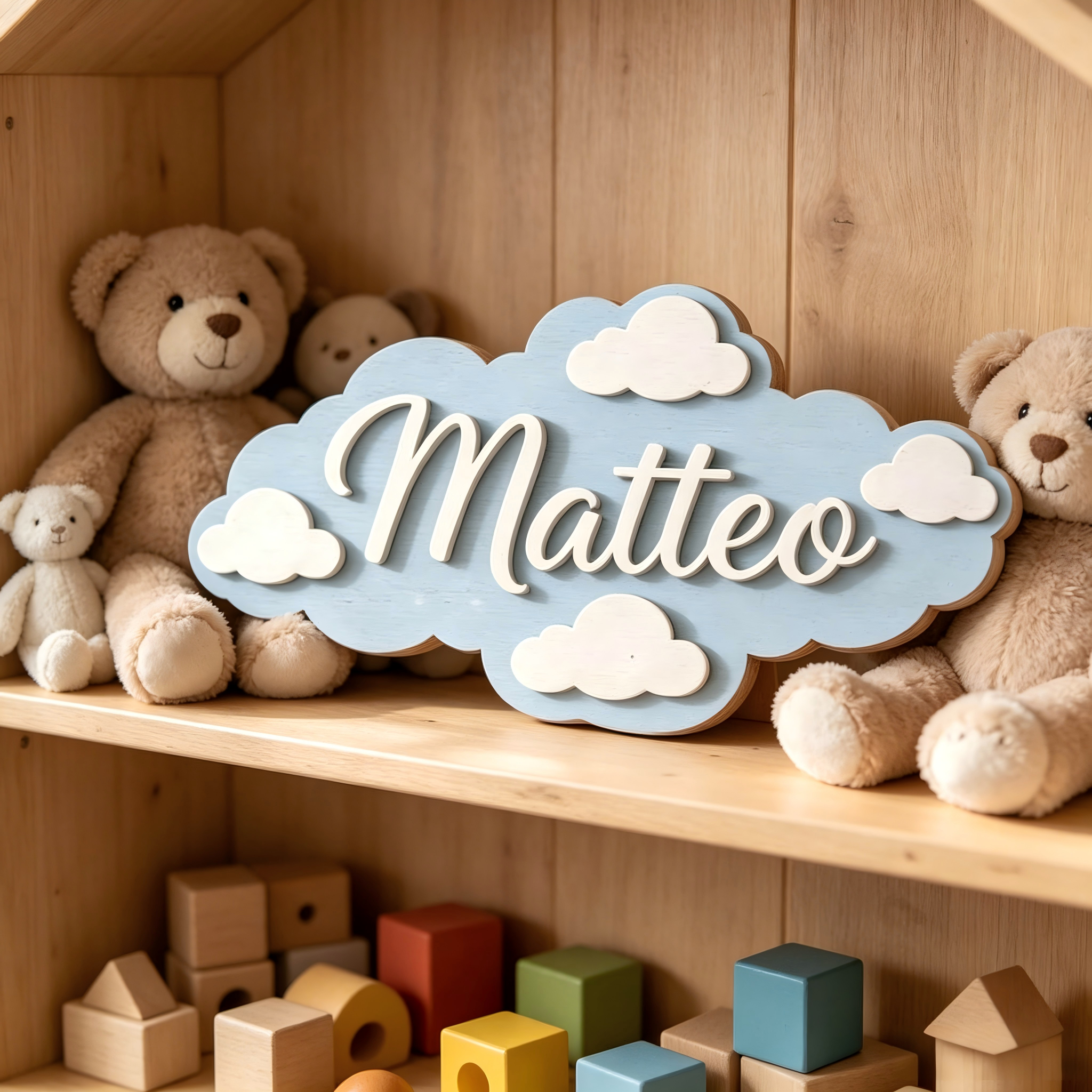 1Pc Custom Light blue clouds W - Baby Nursery Usa recension och pris
