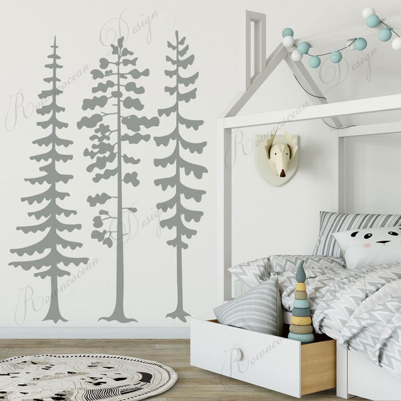 Minimalist Forest Pine Tree Wa - Baby Nursery Tree recension och pris