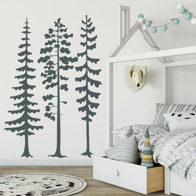 Minimalist Forest Pine Tree Wa - Baby Nursery Tree recension och pris