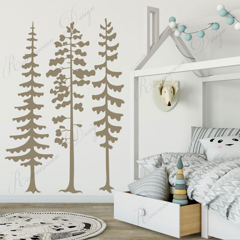 Minimalist Forest Pine Tree Wa - Baby Nursery Tree recension och pris