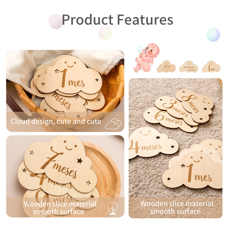 Spanish Alphabet Baby  Wooden  - Milestone Card Set recension och pris