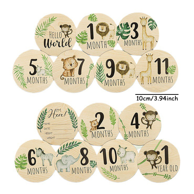 7pcs Wooden Baby Milestone Car - Milestone Card Set recension och pris
