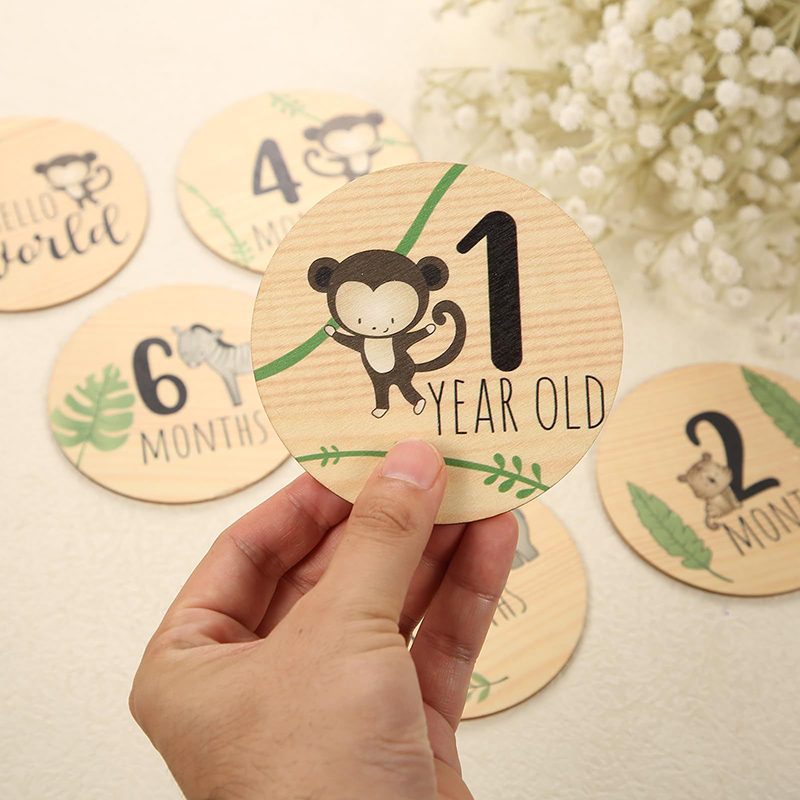 7pcs Wooden Baby Milestone Car - Milestone Card Set recension och pris
