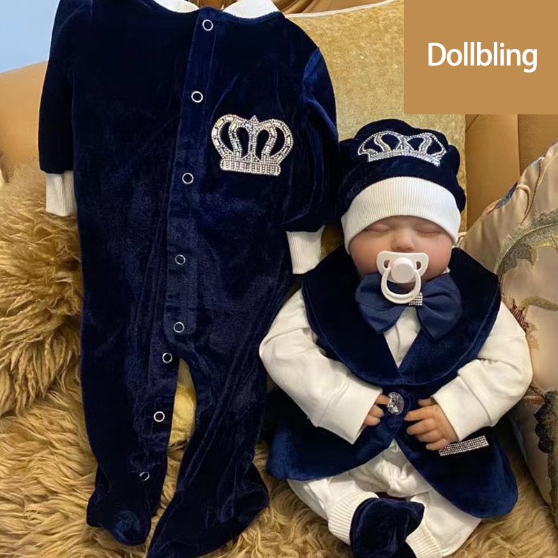 Royal Blue Velvet Baby Romper  - Baby Nursery Outfits recension och pris