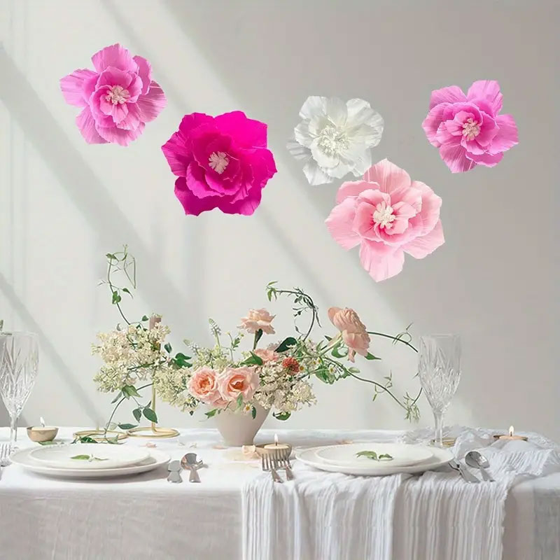 5Pcs Pink Paper Flower, Artifi - Baby Nursery Furniture Sets recension och pris
