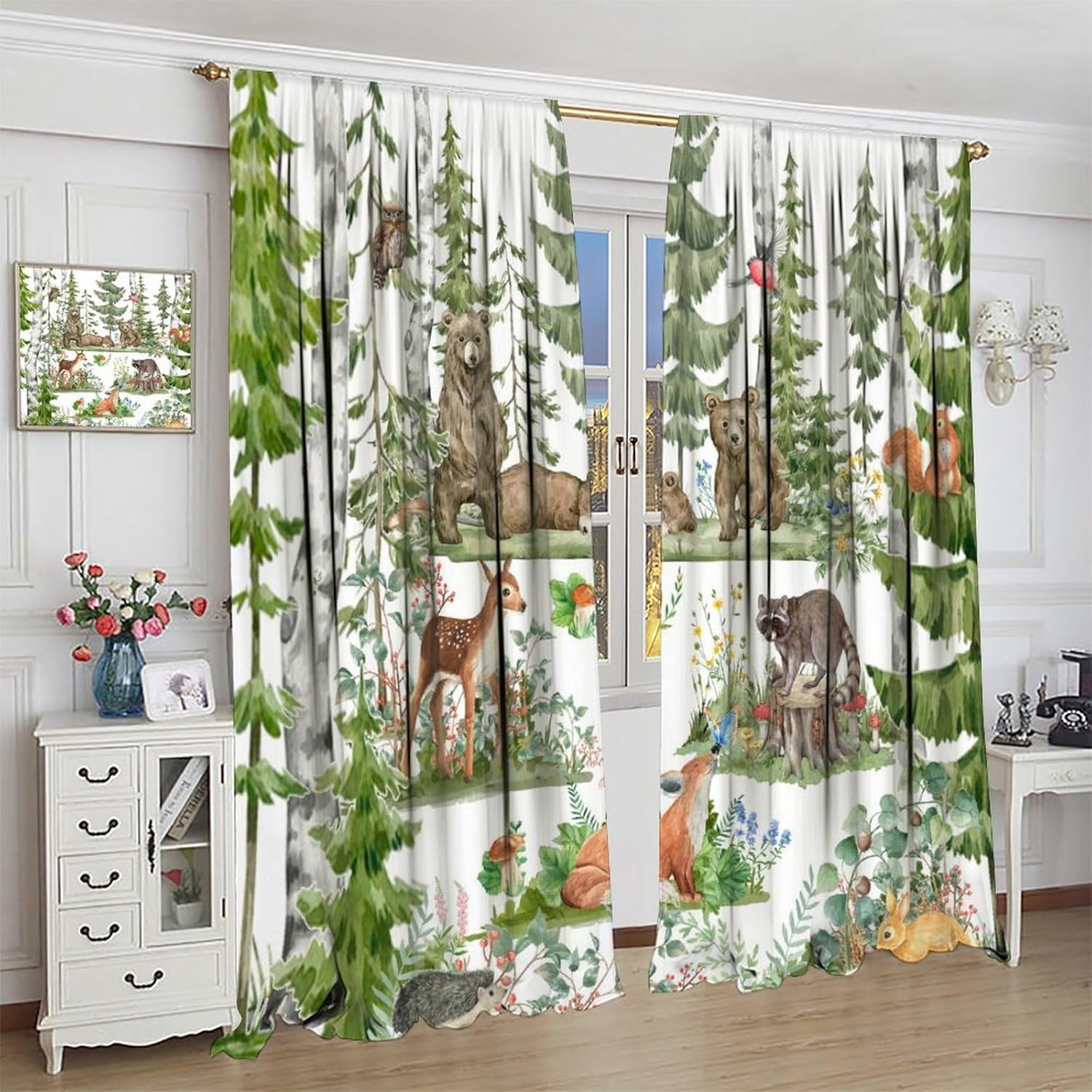 Forest Animal Curtains for Kid - Baby Nursery Tree recension och pris