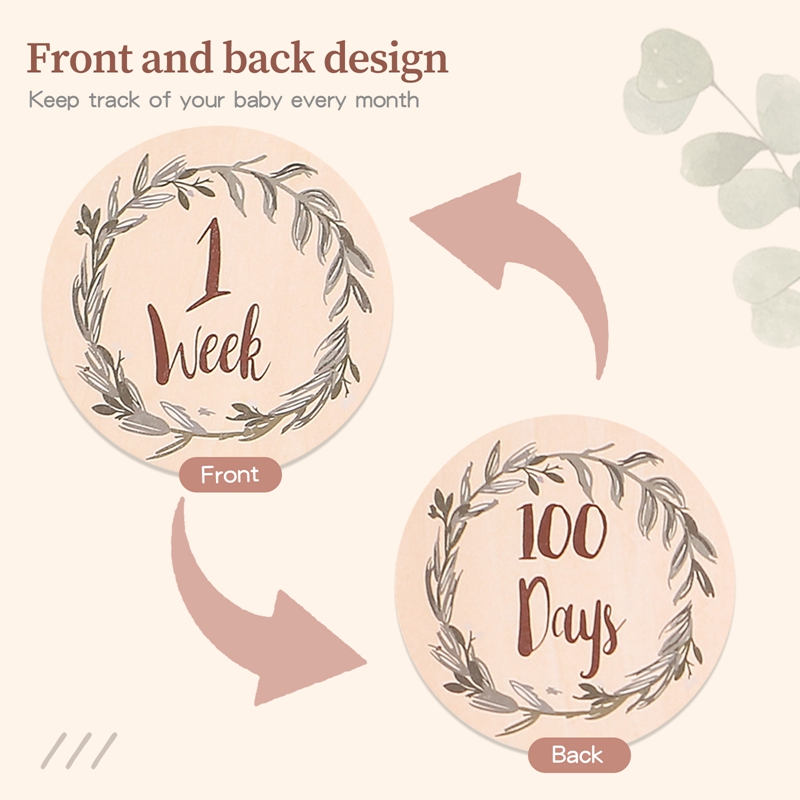 8Pcs Wooden Baby Milestone Car - Milestone Card Set recension och pris