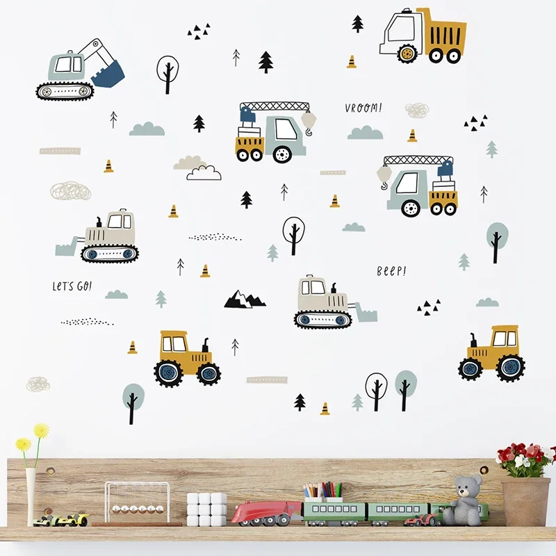Hand Drawn Cute Cars Cargo Tru - Baby Nursery Things recension och pris