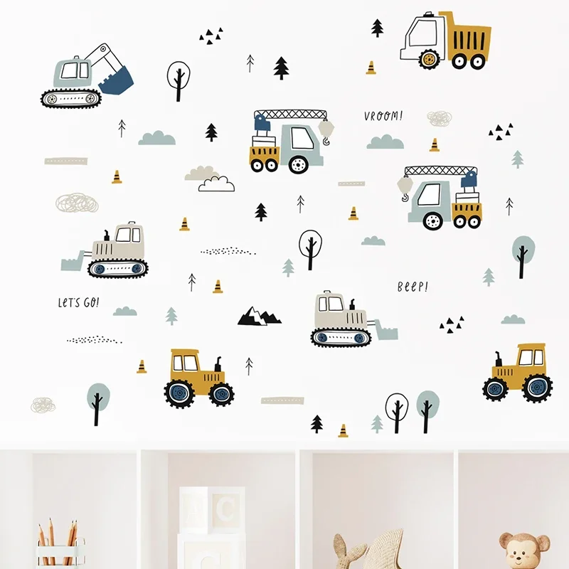 Hand Drawn Cute Cars Cargo Tru - Baby Nursery Things recension och pris