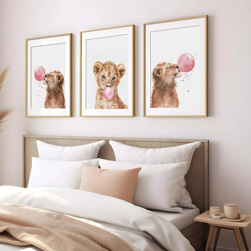Lion Cub Nursery Wall Art Set  - Baby Nursery Jungle Theme recension och pris