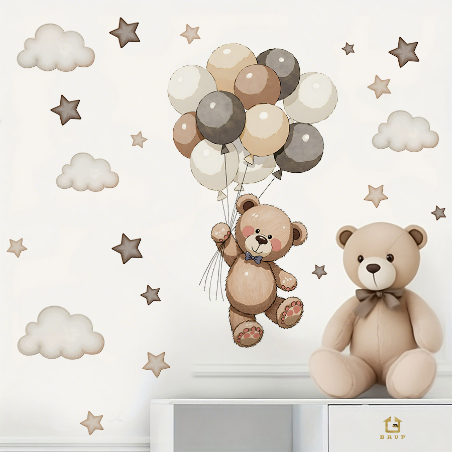 Adorable Teddy Bear Wall Decal - Baby Nursery Things recension och pris