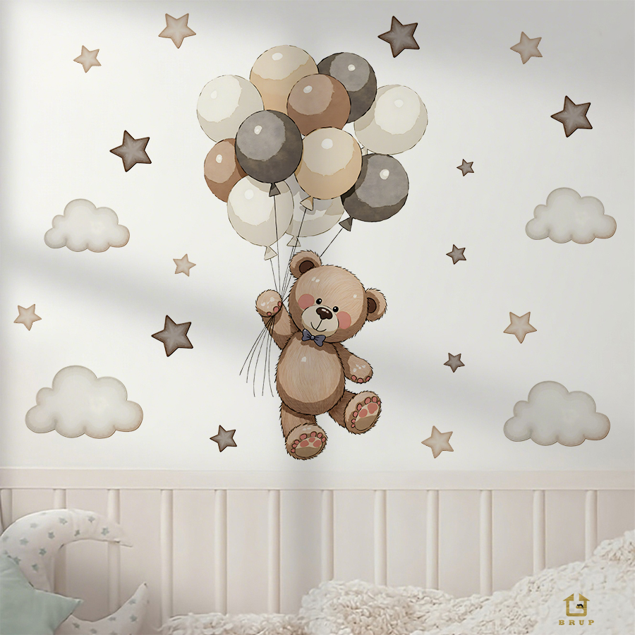 Adorable Teddy Bear Wall Decal - Baby Nursery Things recension och pris
