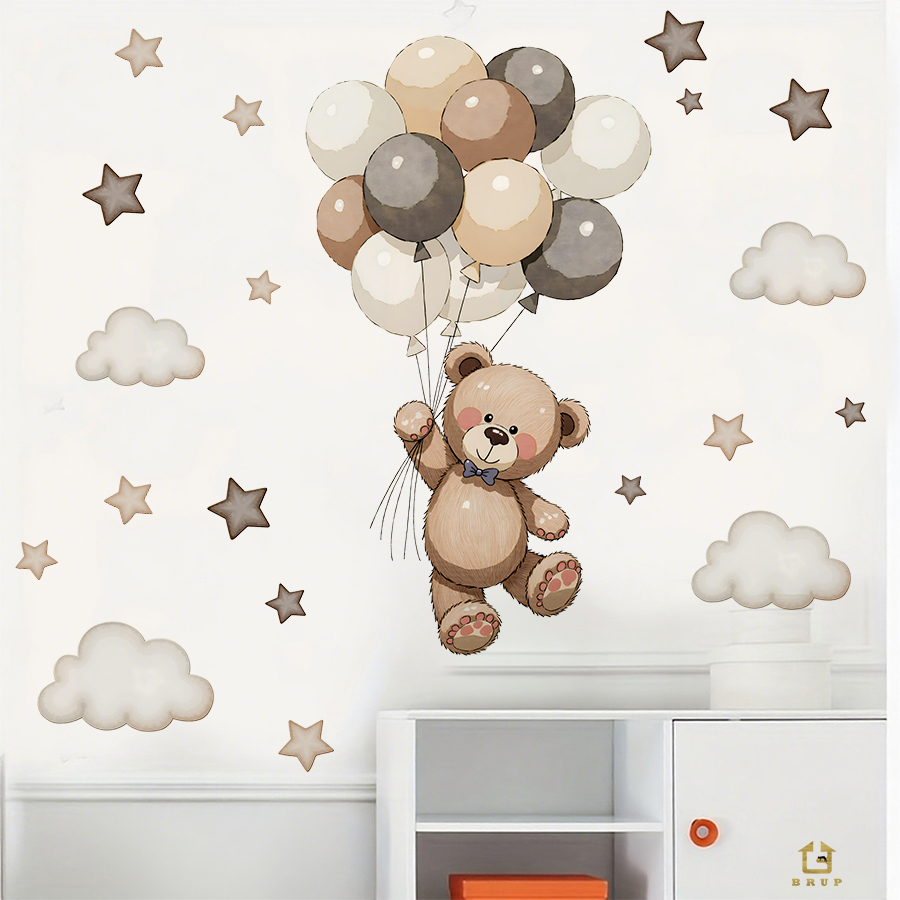 Adorable Teddy Bear Wall Decal - Baby Nursery Things recension och pris