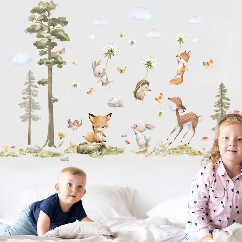 Cute Forest Animals Wall Stick - Baby Nursery Tree recension och pris