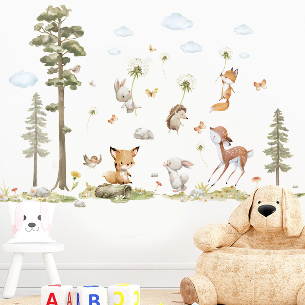 Cute Forest Animals Wall Stick - Baby Nursery Tree recension och pris