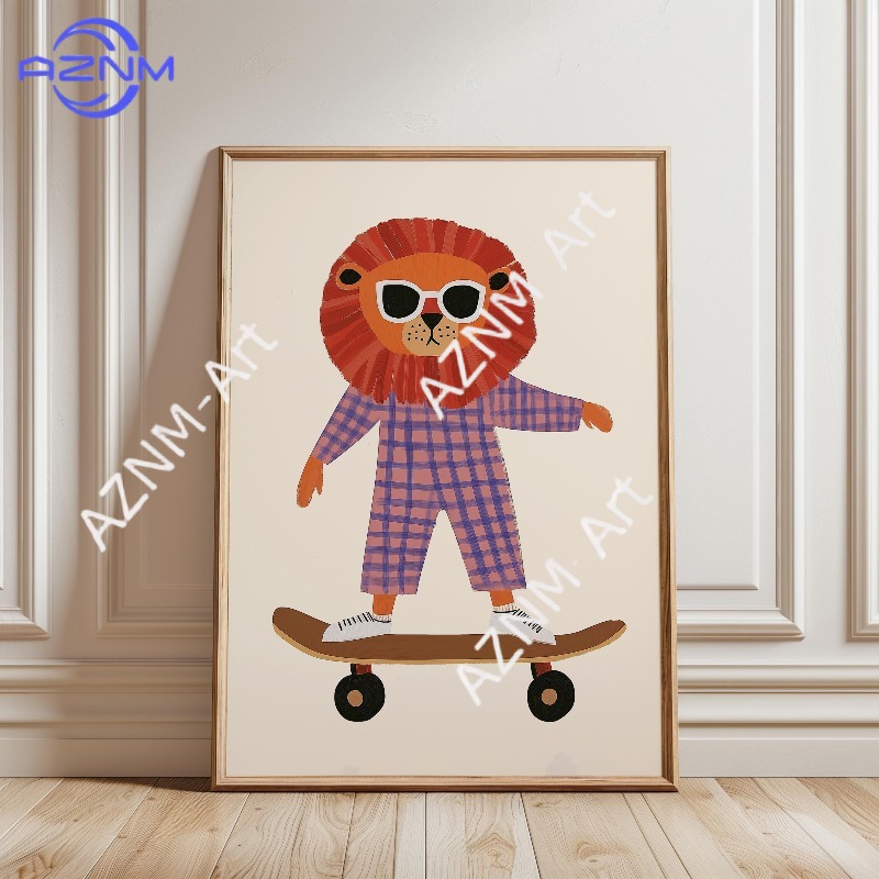 1PC Funny Animal Skateboarding - Baby Nursery Items recension och pris