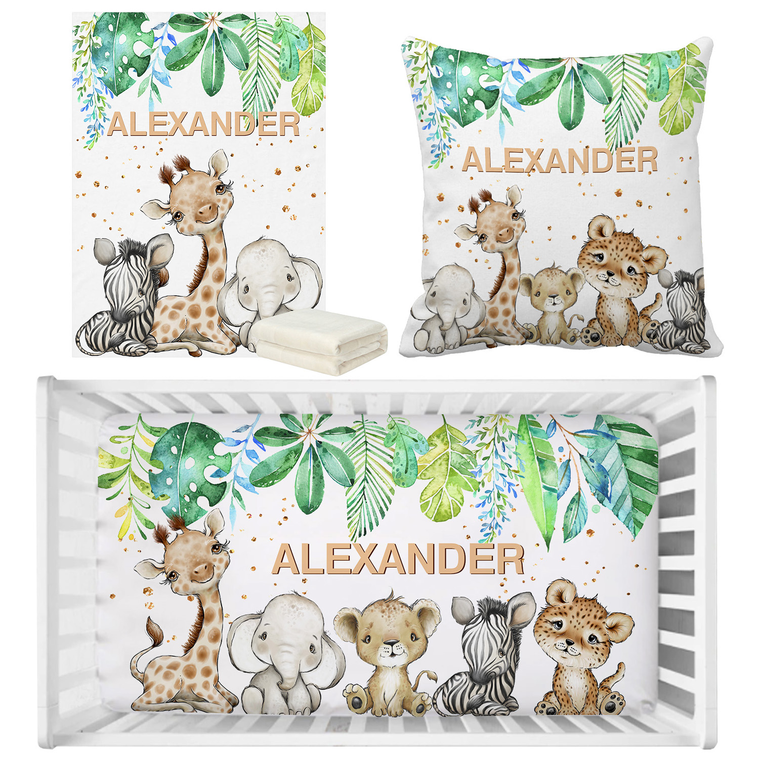 LVYZIHO Custom Name Cute Jungl - Baby Nursery Sale recension och pris