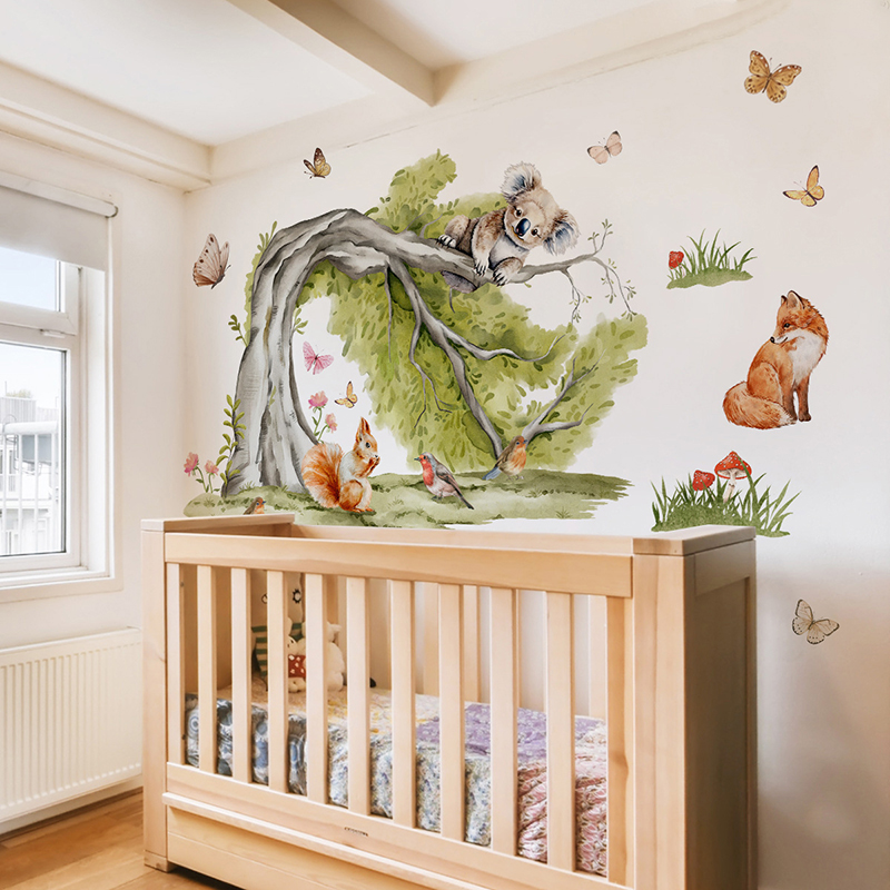 Jungle Large Tree Animals Wall - Baby Nursery Tree recension och pris