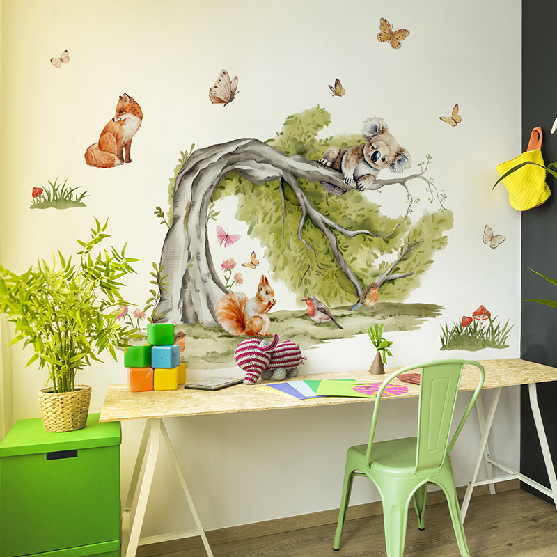 Jungle Large Tree Animals Wall - Baby Nursery Tree recension och pris