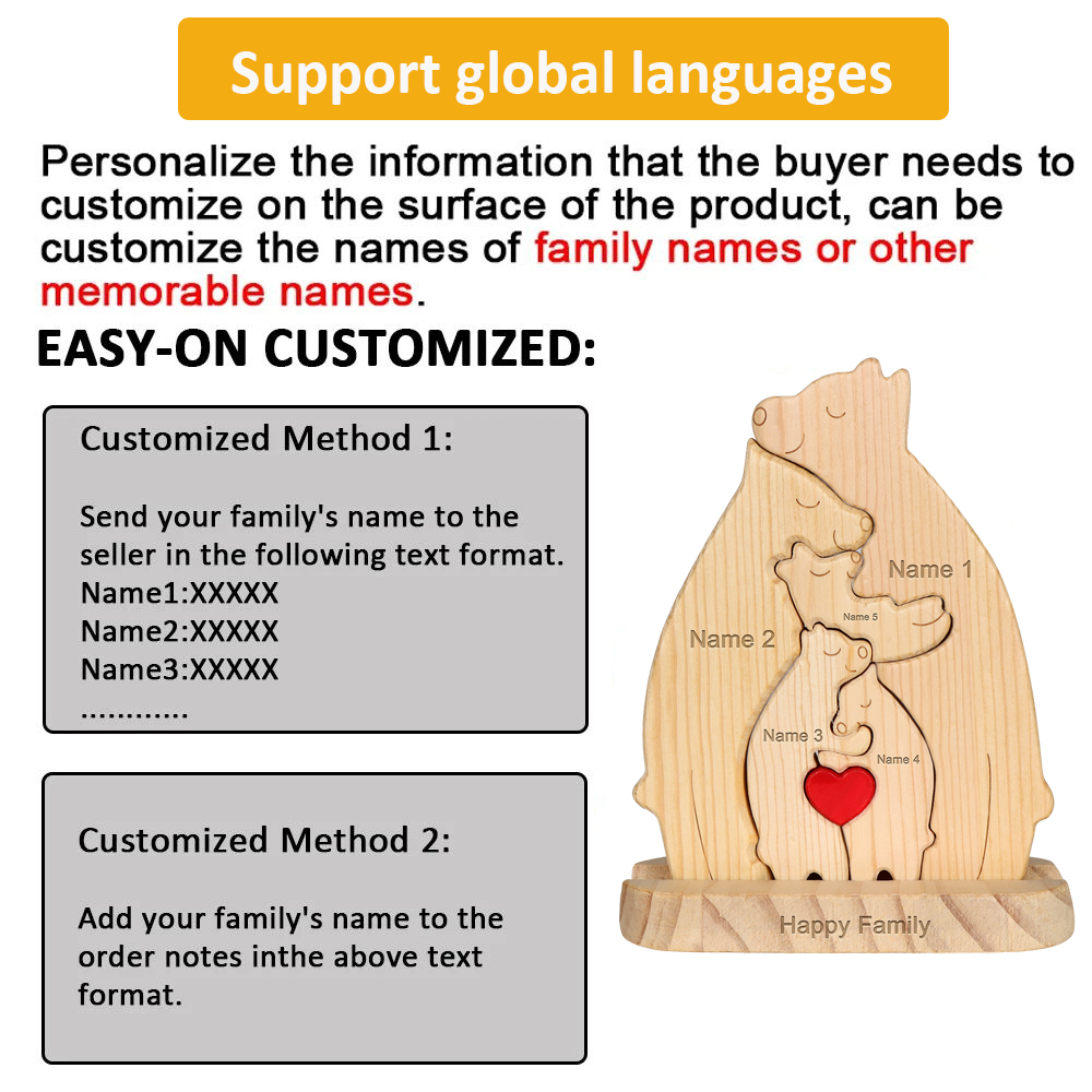 Custom Name 2-6 Bear Family Wo - Baby Nursery Sale recension och pris