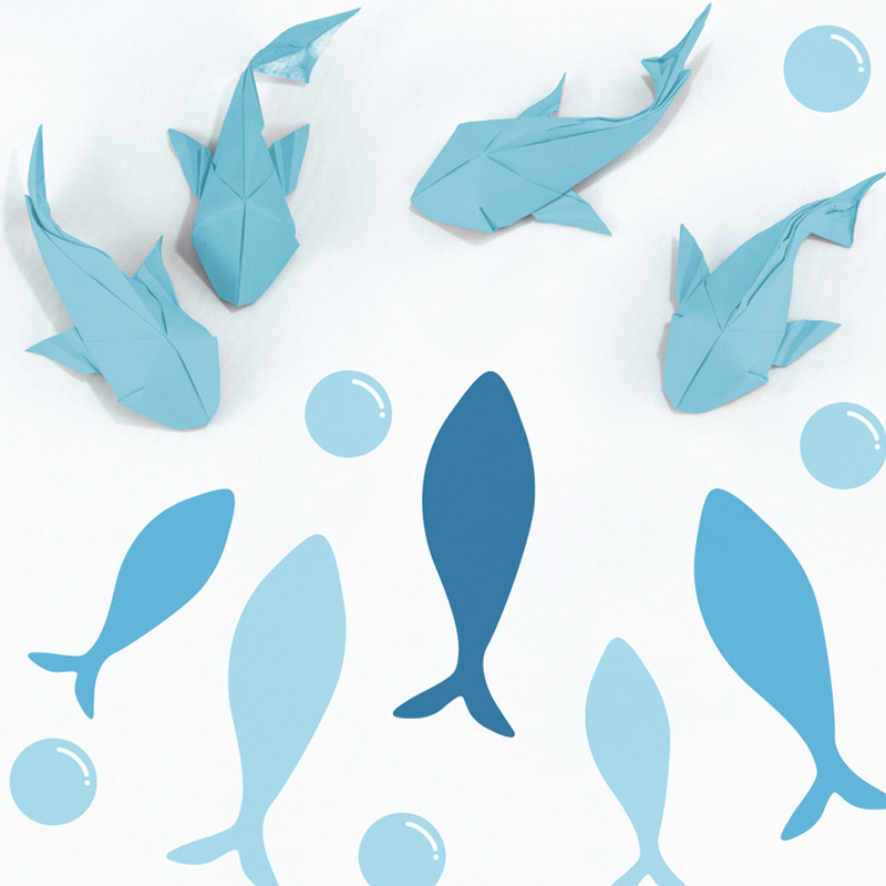 42pcs/set Blue Fish Vinyl Wall - Baby Nursery Furniture Sets recension och pris