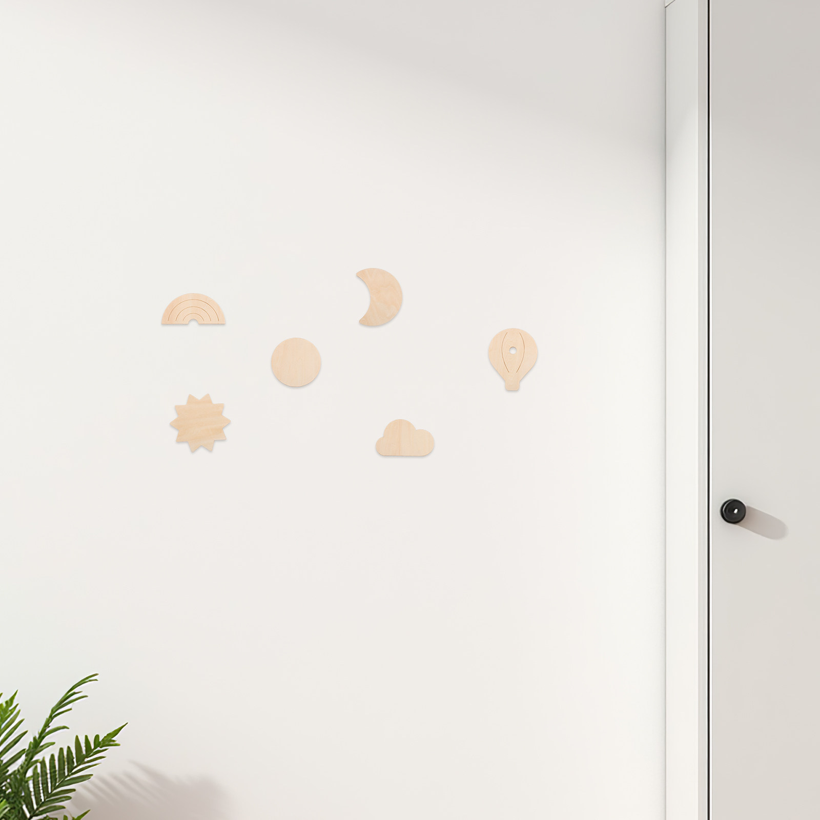 6Pcs Wooden Wall Stickers Sky  - Baby Nursery Hot Air Balloon Theme recension och pris