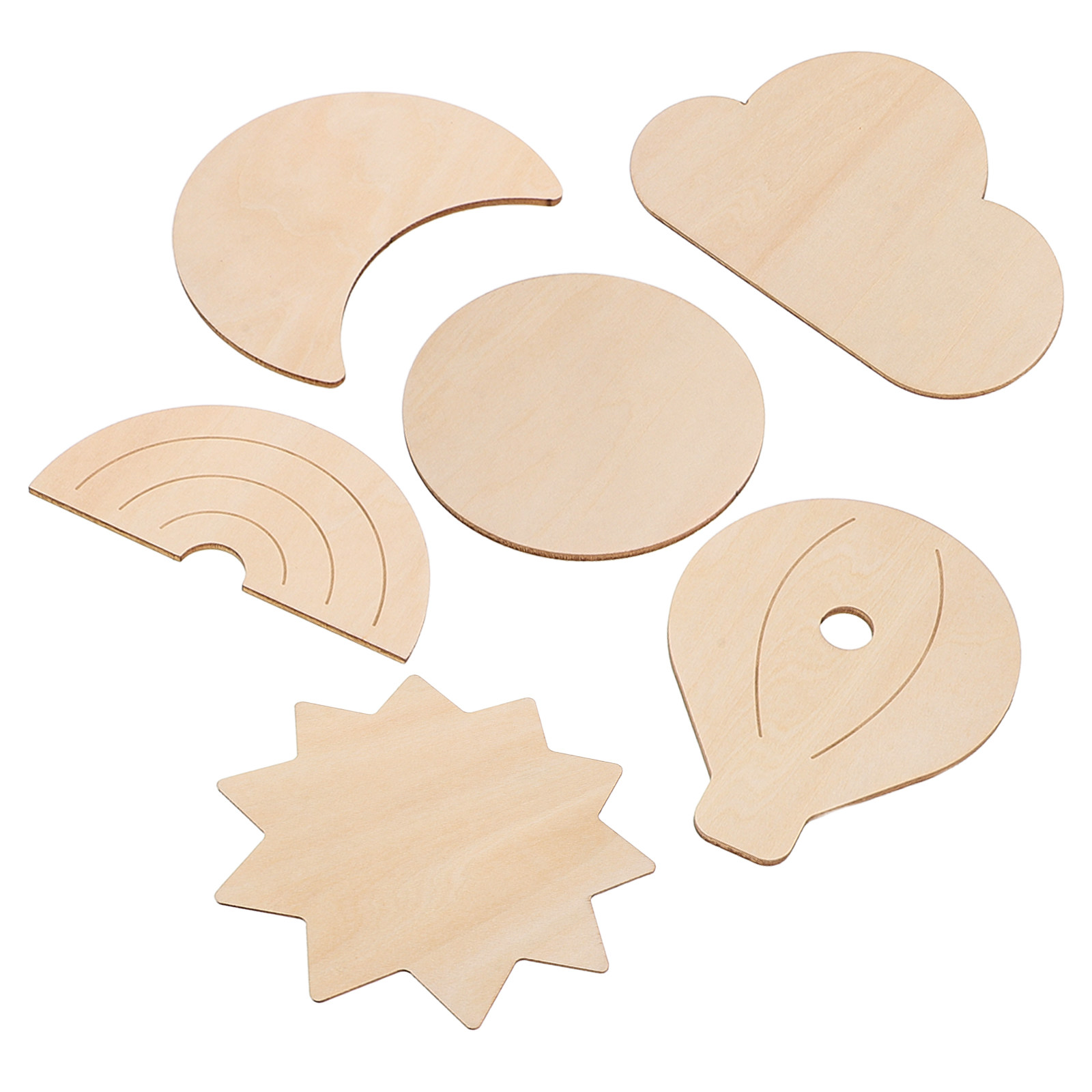 6Pcs Wooden Wall Stickers Sky  - Baby Nursery Hot Air Balloon Theme recension och pris
