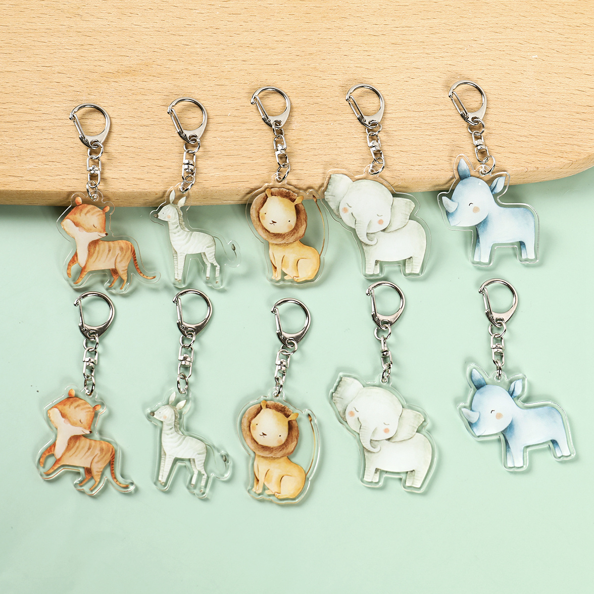 5pcs Jungle Animal Keychains S - Baby Nursery Jungle Theme recension och pris