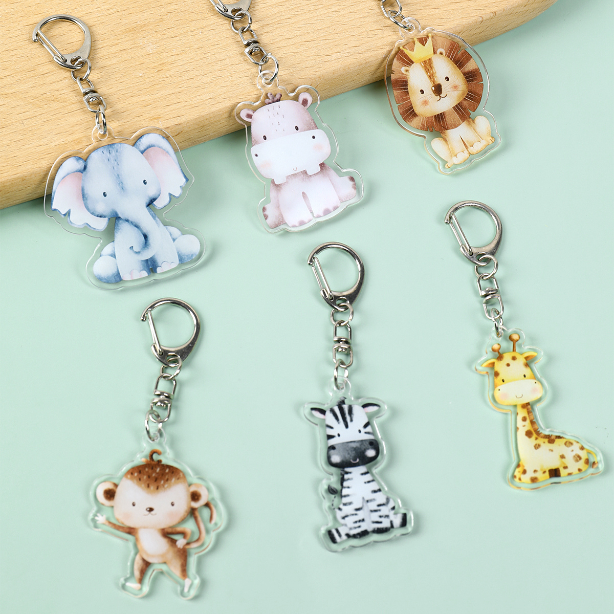 5pcs Jungle Animal Keychains S - Baby Nursery Jungle Theme recension och pris