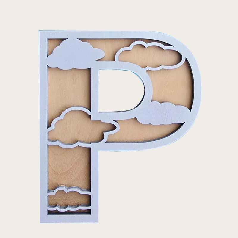 Custom Cloud Block Letters & N - Baby Nursery Hot Air Balloon Theme recension och pris