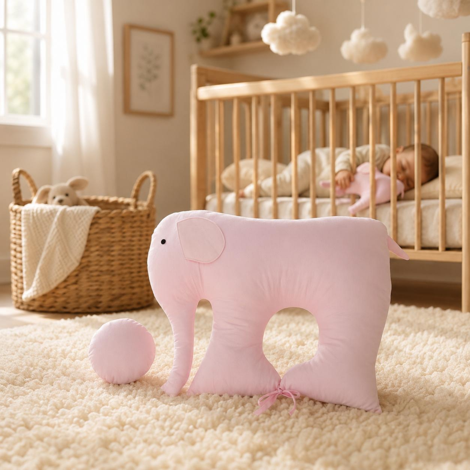 Elephant Baby Pillow Padded St - Baby Nursery Items recension och pris