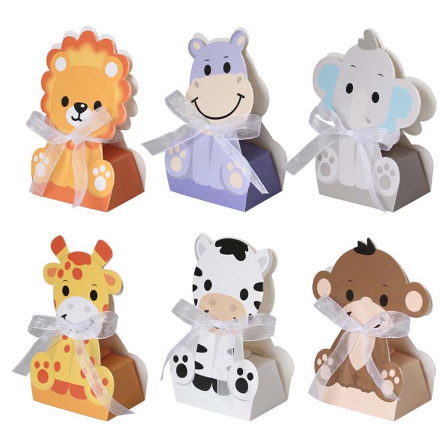 12PCS Safari Animal Favor Boxe - Baby Nursery Jungle Theme recension och pris