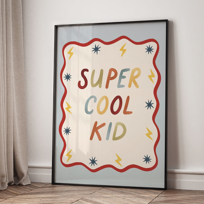 Funny Cartoon Super Cool Kid N - Baby Nursery Items recension och pris