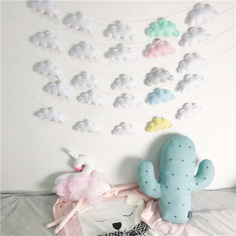 Nordic Felt Cloud Garlands Str - Baby Nursery Hanging Decor recension och pris