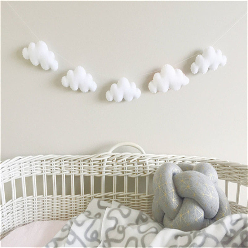 Nordic Felt Cloud Garlands Str - Baby Nursery Hanging Decor recension och pris