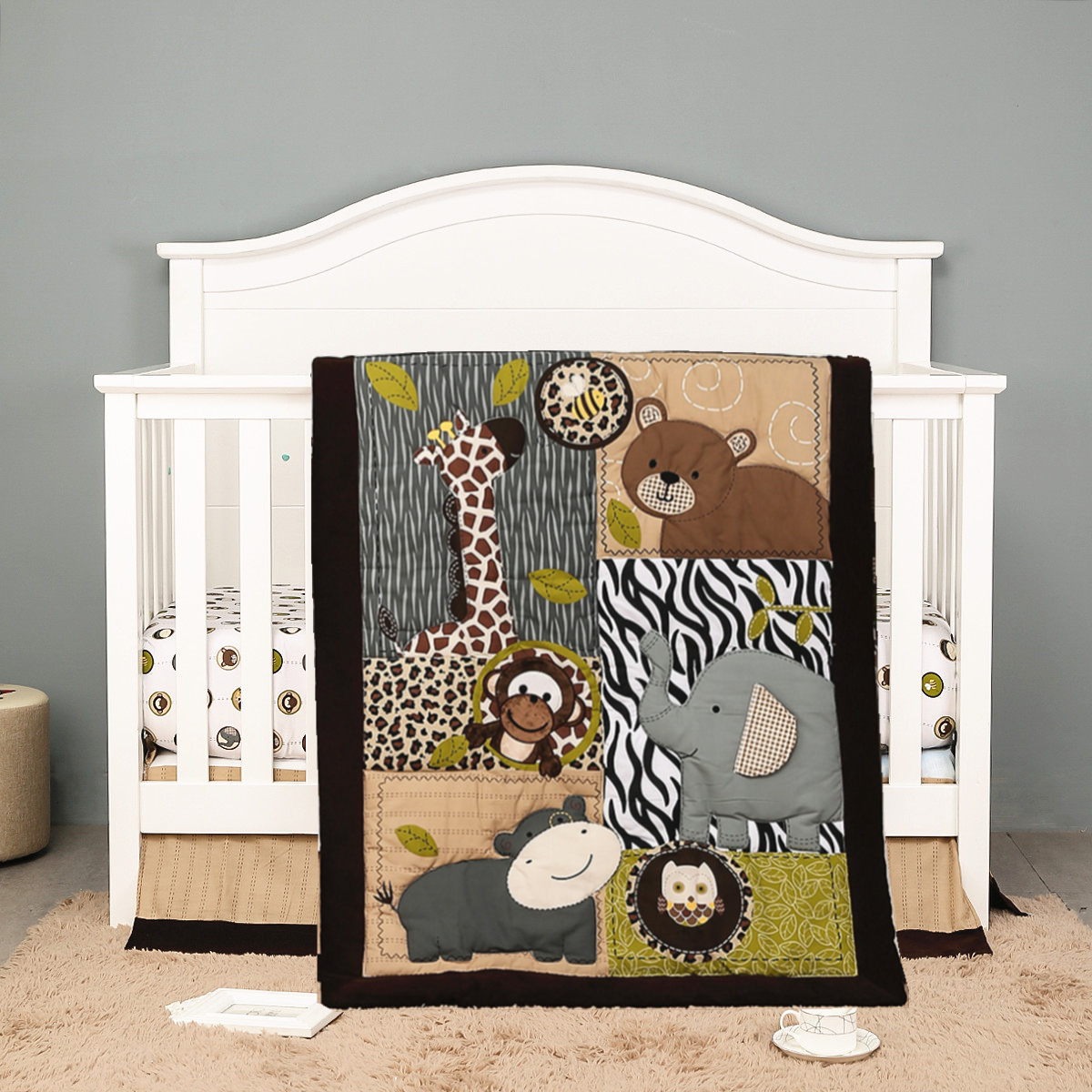 3Pcs Embroidered Newborn Baby  - Baby Nursery Jungle Theme recension och pris